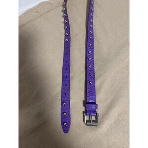 Rebecca Minkoff Belt Womens One Size Purple Crocodile Embossed Studded Patent